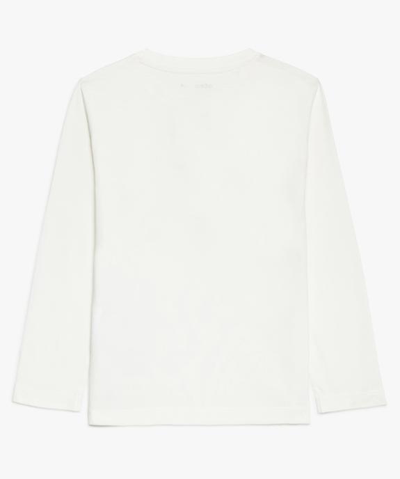 Tee-shirt garçon uni col tunisien et manches longues en coton bio vue2 - GEMO 4G GARCON - GEMO