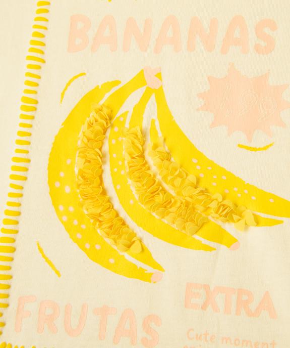 Tee-shirt manches courtes oversize à motifs brodés fille vue3 - GEMO 4G FILLE - GEMO