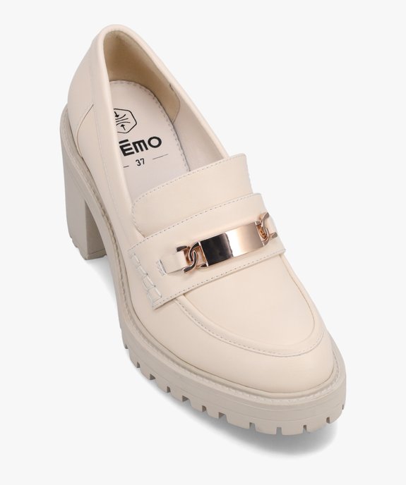 Mocassins femme à talon large et semelle crantée vue5 - GEMO(URBAIN) - GEMO