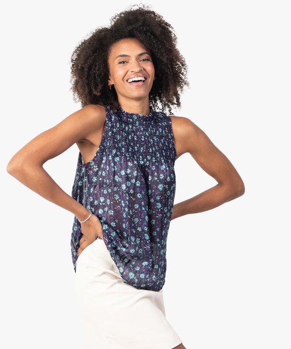 Blouse femme imprimée sans manches vue1 - GEMO(FEMME PAP) - GEMO