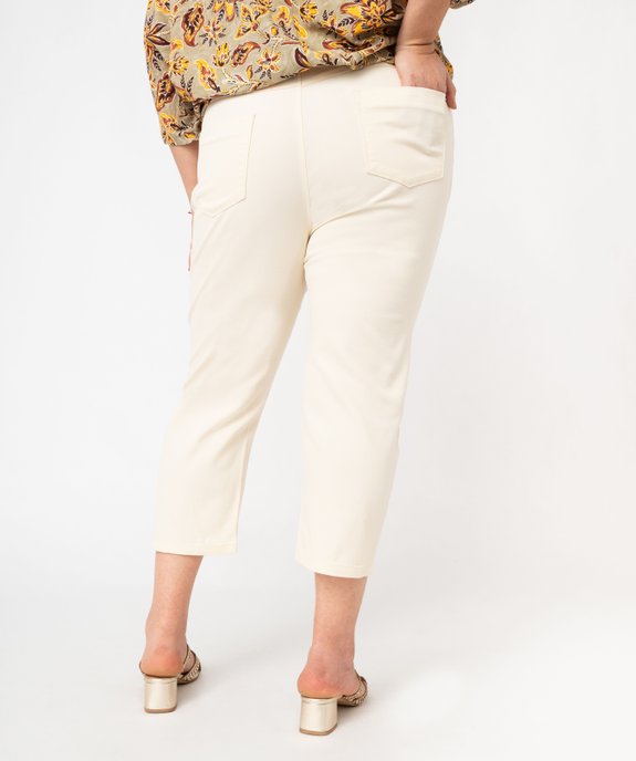 Pantacourt en toile avec ceinture tissée femme grande taille vue3 - GEMO 4G GT - GEMO