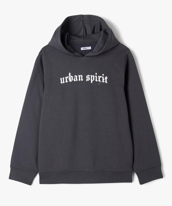 Sweat à capuche avec inscription garçon vue1 - GEMO (JUNIOR) - GEMO