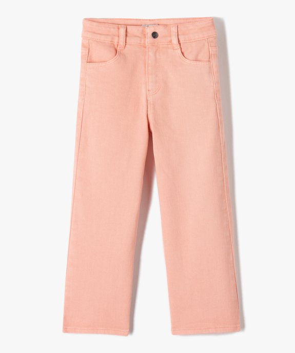 Jean fille coupe large taille haute avec ceinture ajustable vue1 - GEMO (ENFANT) - GEMO