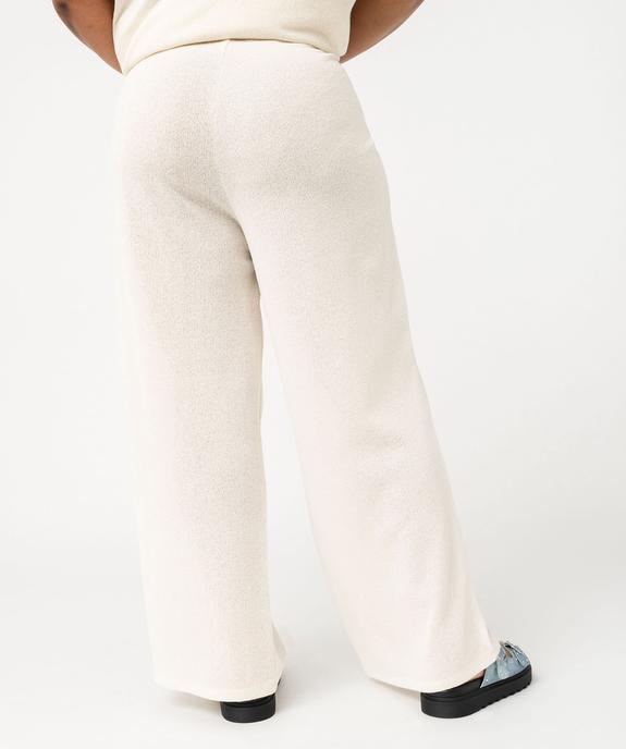 Pantalon large en maille souple avec taille élastiquée femme vue3 - GEMO (G TAILLE) - GEMO