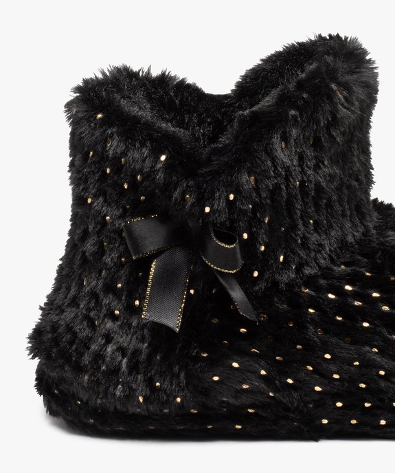 Chaussons femme boots en textile peluche à pois vue6 - GEMO(HOMWR FEM) - GEMO