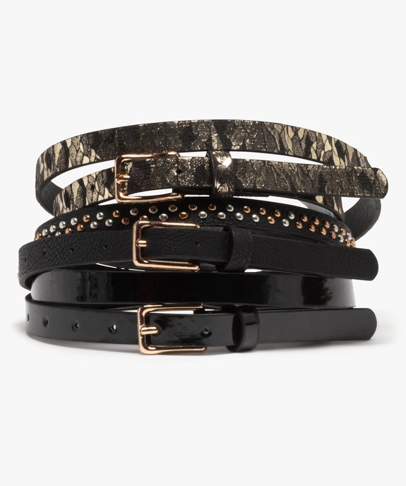 Ceinture femme fine coloris assortis (lot de 3) vue1 - GEMO (ACCESS) - GEMO