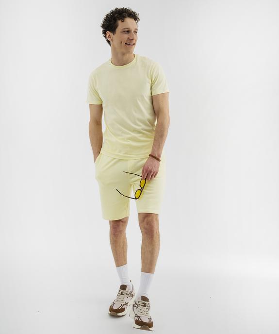 Bermuda en maille French Terry avec taille ajustable homme vue4 - GEMO 4G HOMME - GEMO