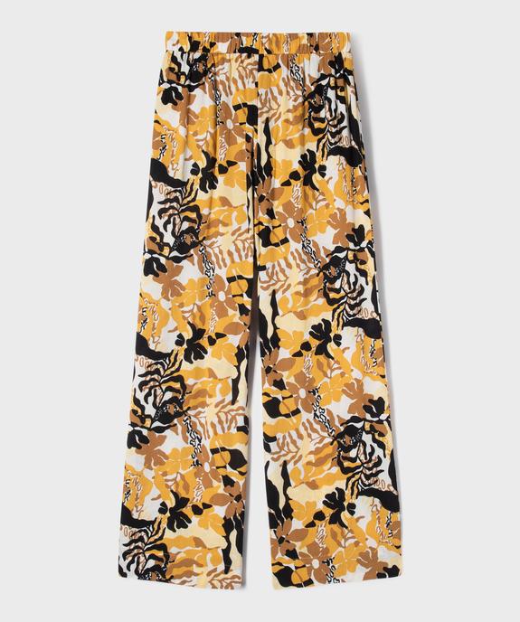 Pantalon large en viscose avec taille élastique fille vue7 - GEMO 4G FILLE - GEMO