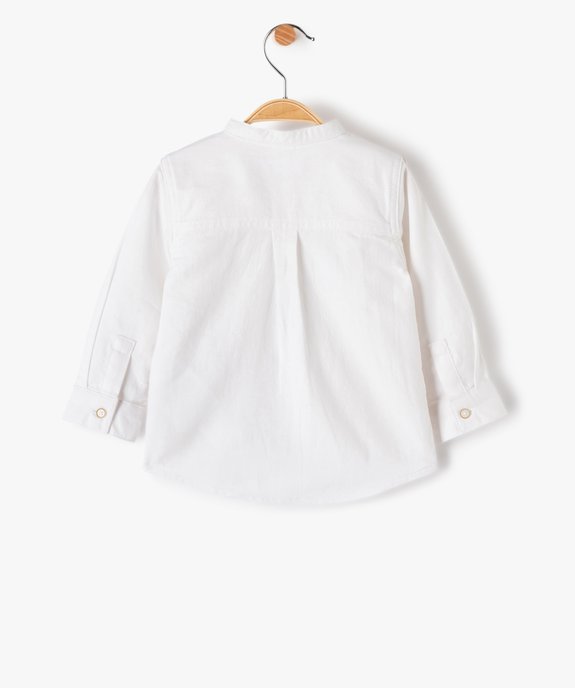 Chemise bébé garçon manches longues avec col mao vue3 - GEMO(BEBE DEBT) - GEMO