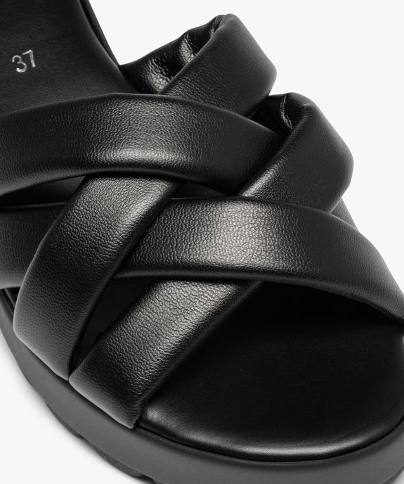 Sandales femme à talon unies à brides matelassées vue6 - GEMO(URBAIN) - GEMO