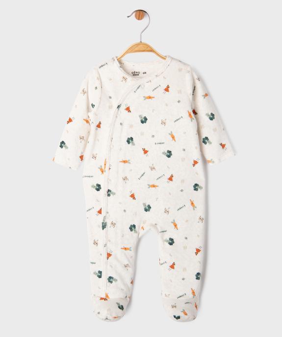 Pyjama en velours avec motif dinosaure bébé vue1 - GEMO 4G BEBE - GEMO