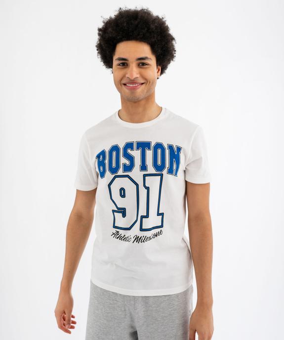 Tee-shirt à manches courtes avec inscription XXL homme vue1 - GEMO (HOMME) - GEMO