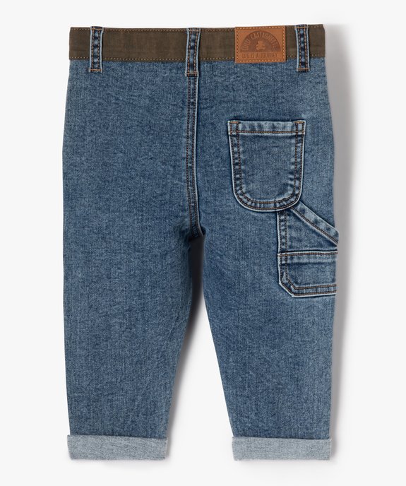 Jean extensible et ceinture contrastante bébé garçon  - LuluCastagnette vue3 - LULUCASTAGNETTE - GEMO