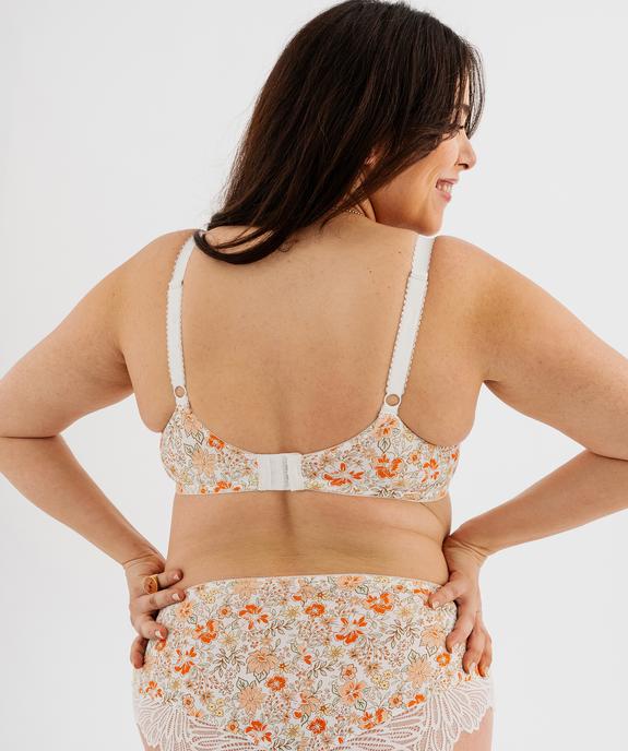 Soutien-gorge emboitant en microfibre et dentelle femme grande taille vue4 - GEMO(HOMWR FEM) - GEMO