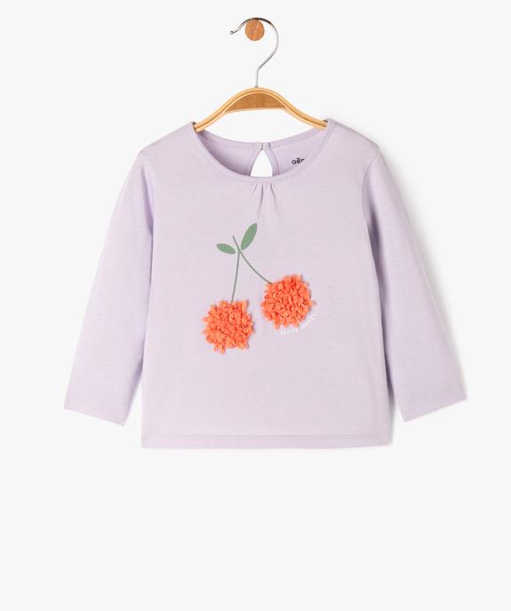 Tee-shirt à manches longues à motif pailleté bébé fille vue1 - GEMO 4G BEBE - GEMO