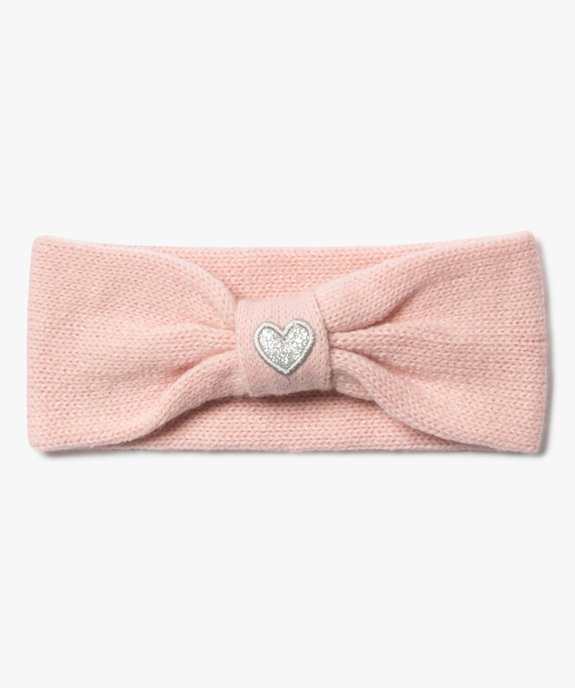Bandeau bébé fille en maille douce avec motif cœur vue1 - GEMO(BEBE DEBT) - GEMO