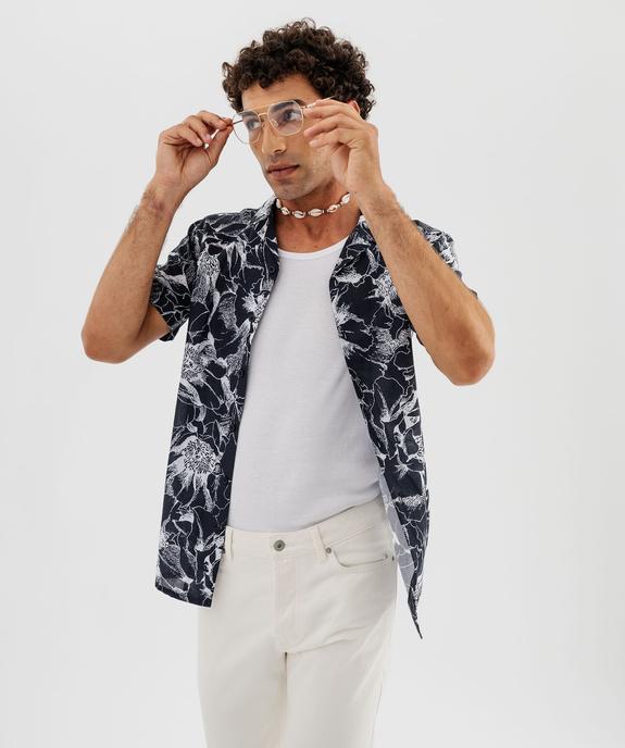 Chemise imprimée à manches courtes homme vue2 - GEMO (HOMME) - GEMO