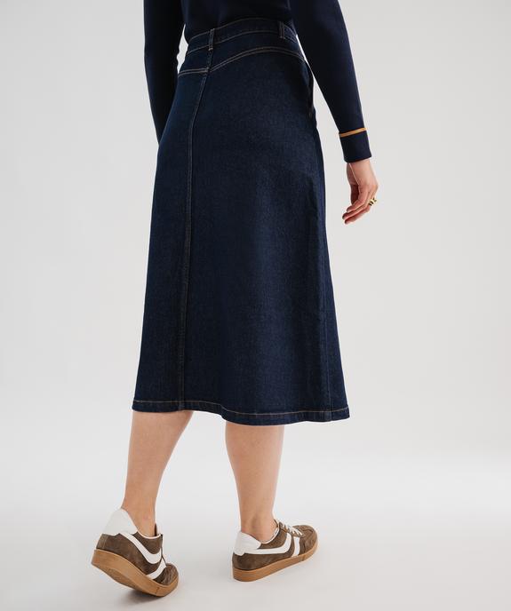 Jupe en jean longueur midi femme - LuluCastagnette vue2 - LULU CASTAGNETTE G4G D - GEMO