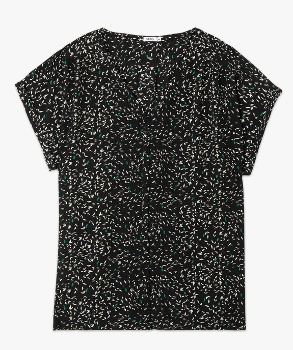 Blouse femme à manches courtes imprimée avec boutons vue4 - GEMO (G TAILLE) - GEMO