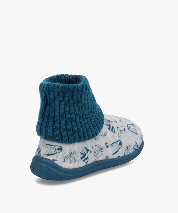 Chaussons garçon montants en velours ras imprimé vue4 - GEMO (ENFANT) - GEMO
