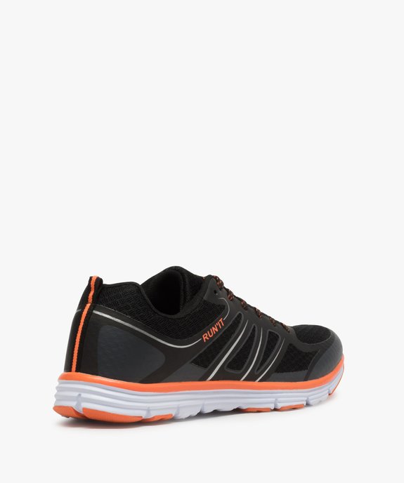Baskets homme running en mesh à détails contrastés vue4 - GEMO (SPORTSWR) - GEMO