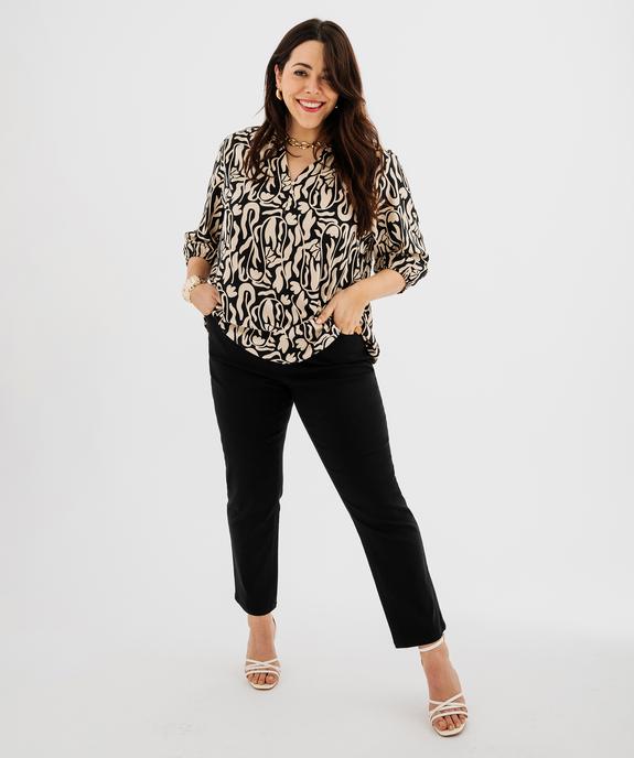 Blouse fluide en viscose avec manches 3/4 femme grande taille vue4 - GEMO 4G GT - GEMO