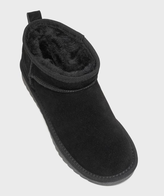 Boots fourrées dessus cuir femme vue5 - SANS MARQUE - GEMO