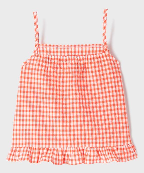 Débardeur à motif vichy avec volants fille vue4 - GEMO (ENFANT) - GEMO