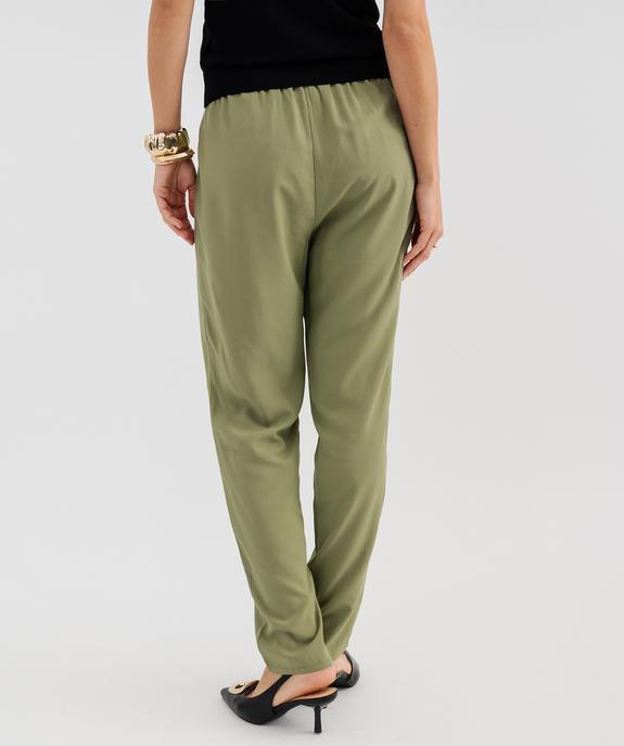 Pantalon à taille élastiquée en viscose fluide imprimée femme vue3 - GEMO 4G FEMME - GEMO
