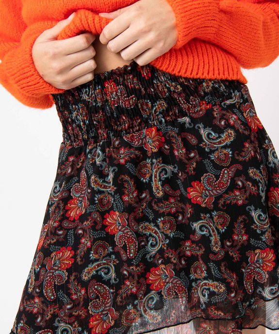 Jupe femme à motifs cachemire avec volants vue2 - GEMO(FEMME PAP) - GEMO