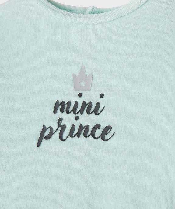 Pyjama en velours avec inscription poitrine bébé garçon vue2 - GEMO(BB COUCHE) - GEMO