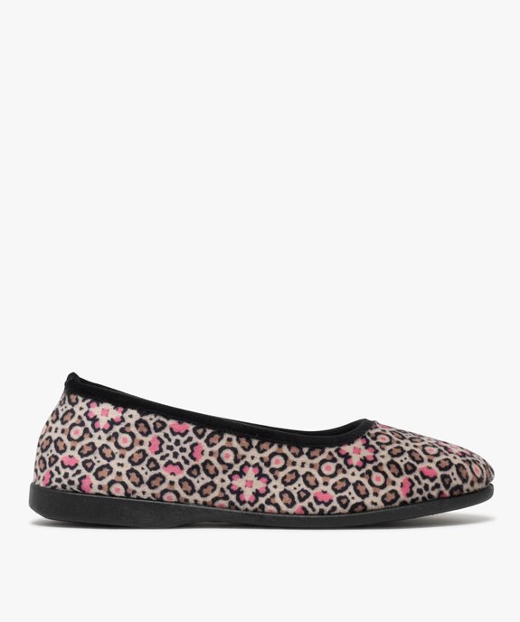Chaussons femme pantoufles confort en velours léopard vue1 - G'FLEX GEMO FOR GOOD - GEMO