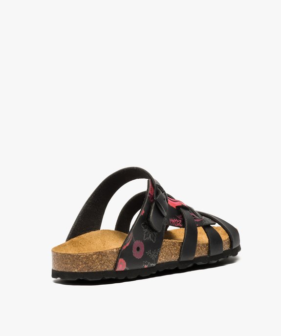 Mules femme à talon plat et bride ajustable imprimée vue4 - GEMO (CASUAL) - GEMO