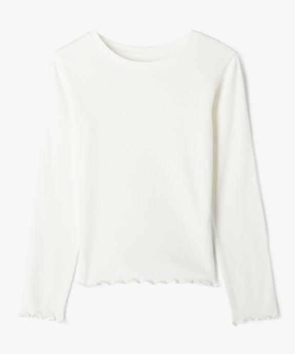 Tee-shirt manches longues en maille côtelée fille vue1 - GEMO 4G FILLE - GEMO