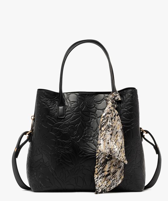 Sac à motifs embossés porté main femme vue1 - GEMO (ACCESS) - GEMO