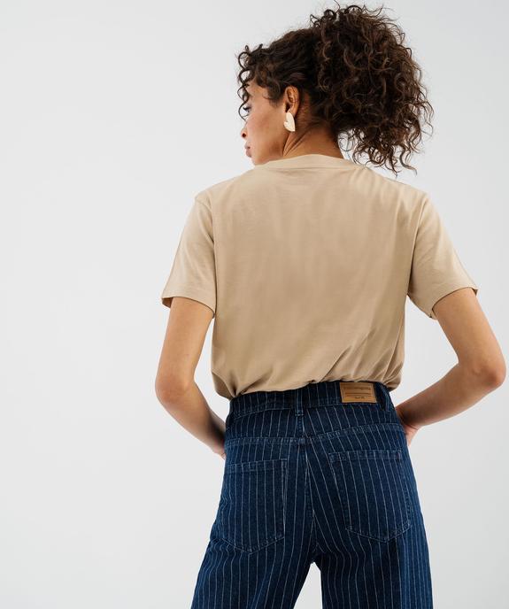 Tee-shirt manches courtes avec motif ourson femme - LuluCastagnette vue4 - LULU CASTAGNETTE G4G D - GEMO