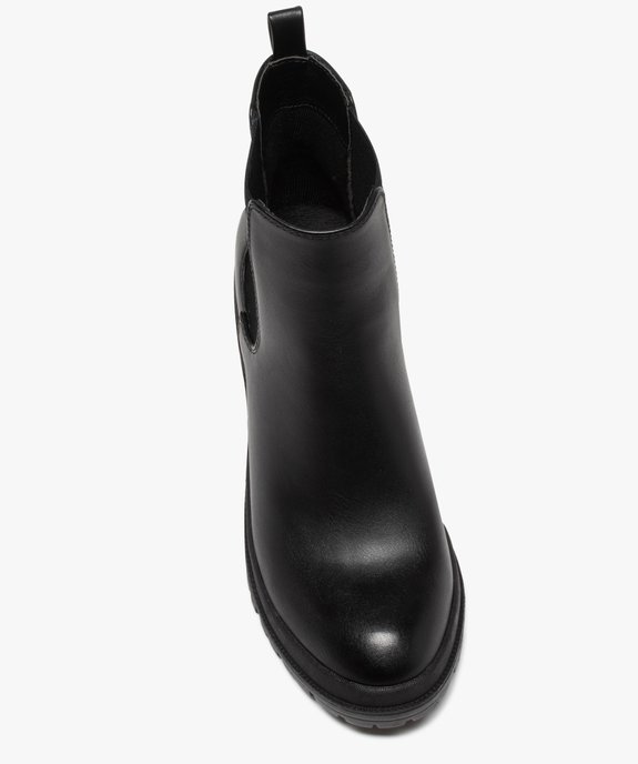 Boots femme chelsea unies à talon et semelle crantée vue5 - GEMO(URBAIN) - GEMO