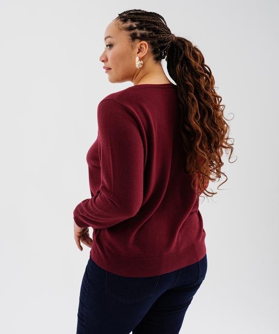 Gilet à col rond en maille fine femme grande taille vue3 - GEMO (G TAILLE) - GEMO