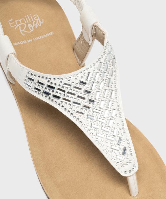 Sandales à entredoigt avec strass femme - Emilia Rosa vue6 - EMILIA ROSA - GEMO