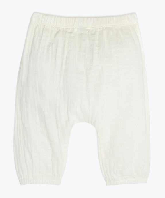 Pantalon bébé fille en gaze 100% coton biologique vue3 - GEMO 4G BEBE - GEMO