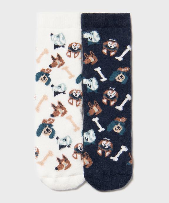 Chaussettes antidérapantes à motifs chiens bébé garçon (lot de 2) vue1 - GEMO 4G BEBE - GEMO