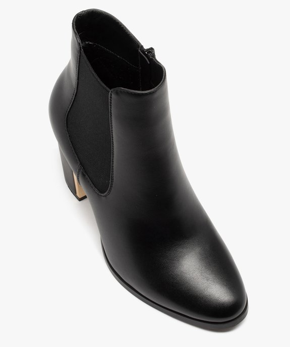 Boots femme unies à talon carré liseré métallique vue5 - GEMO(URBAIN) - GEMO