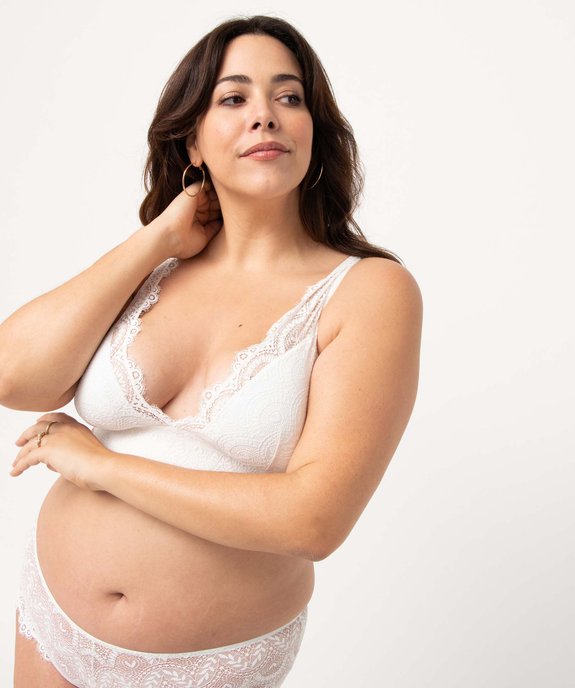 Soutien-gorge triangle grande taille sans armatures en dentelle vue2 - GEMO(HOMWR FEM) - GEMO