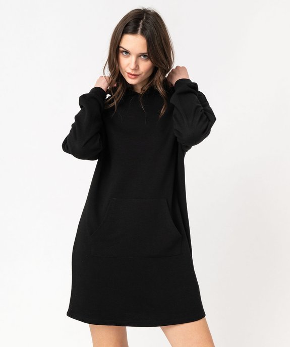 Robe sweat à capuche avec intérieur bouclette femme vue2 - GEMO(FEMME PAP) - GEMO