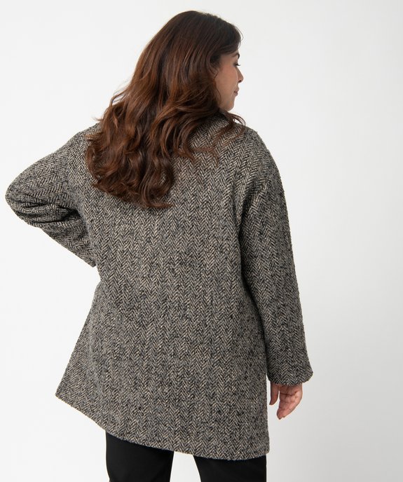 Manteau femme grande taille mi-long à chevrons vue3 - GEMO (G TAILLE) - GEMO