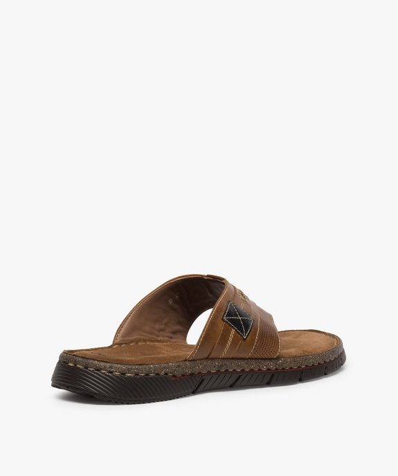 Sandales homme à entredoigt avec dessus en cuir vue4 - GEMO (CASUAL) - GEMO
