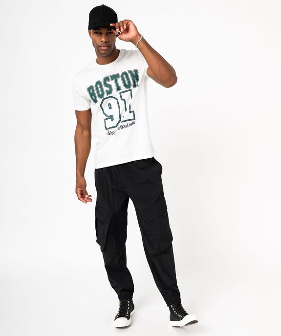 Tee-shirt à manches courtes avec inscription XXL homme vue5 - GEMO (HOMME) - GEMO