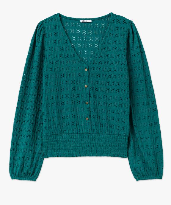 Tee-shirt à manches longues en maille ajourée femme vue4 - GEMO(FEMME PAP) - GEMO
