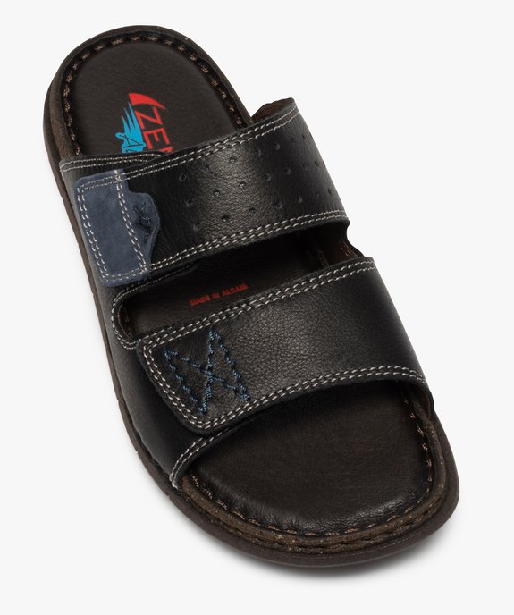 Sandales homme mules dessus et intérieur cuir vue5 - ZEN AIR - GEMO