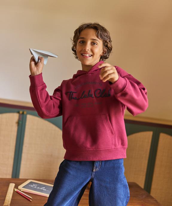 Sweat à capuche avec inscription brodée garçon - LuluCastagnette vue1 - LULUCASTAGNETTE - GEMO